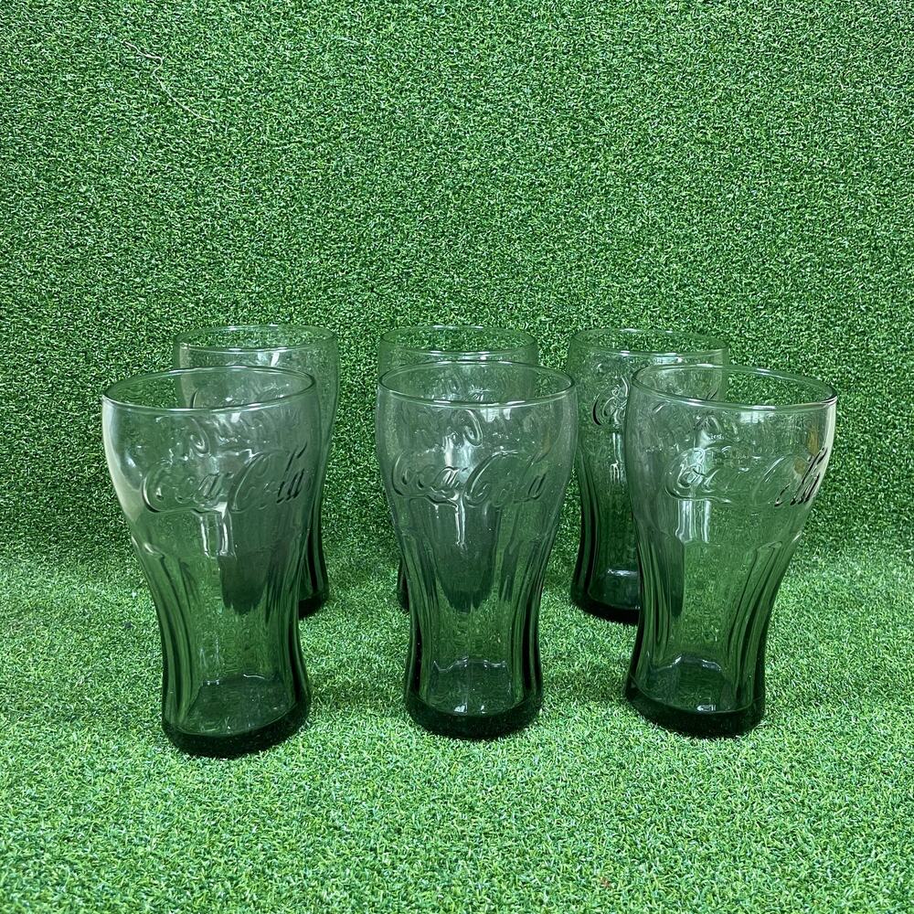 Vintage McDonald's Coca-Cola Contour Glasses Set of 6
